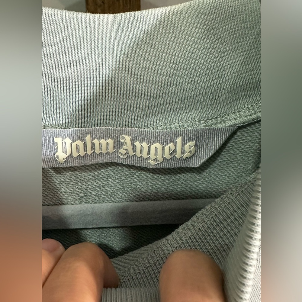 NWOT Palm Angels Reversed Logo Crewneck Sweatshirt Boxy Fit Grey Medium - Picture 8 of 13